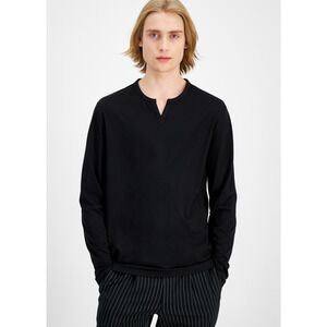 INC Men Long Sleeve T-Shirt Black Size XL